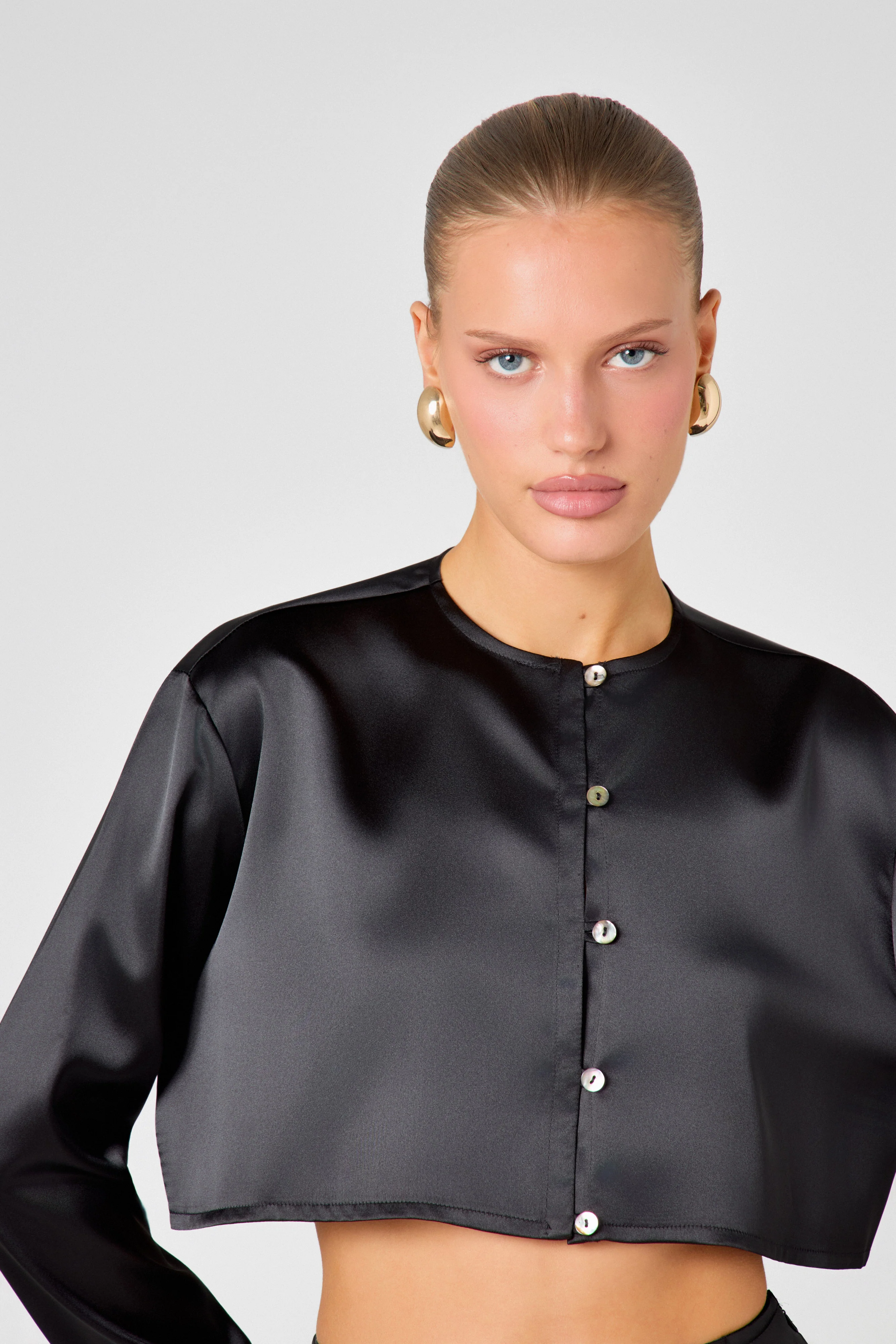 Black Satin Blouse - Image 4