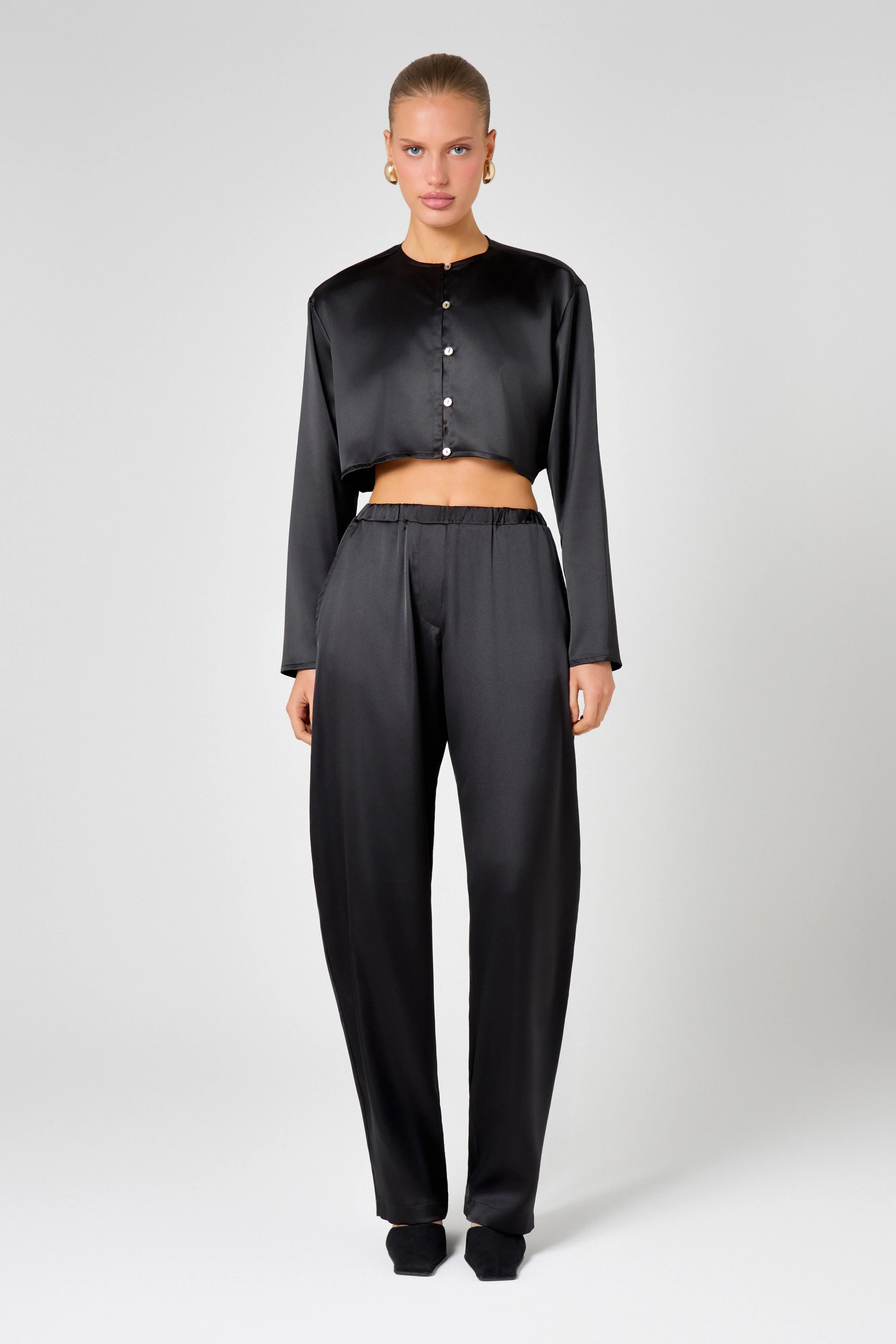 Black Satin Blouse - Image 5