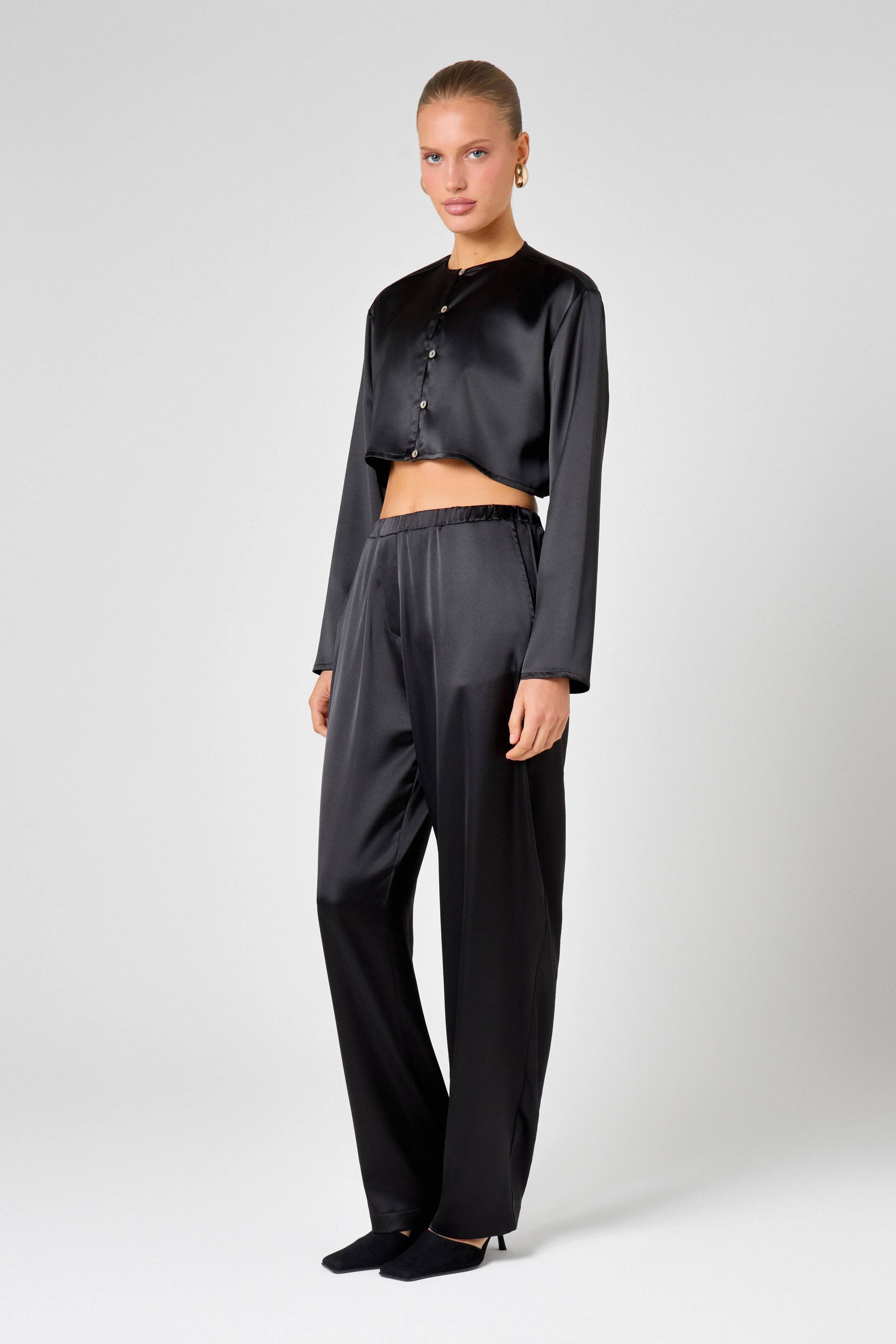 Black Satin Trouser - Image 3