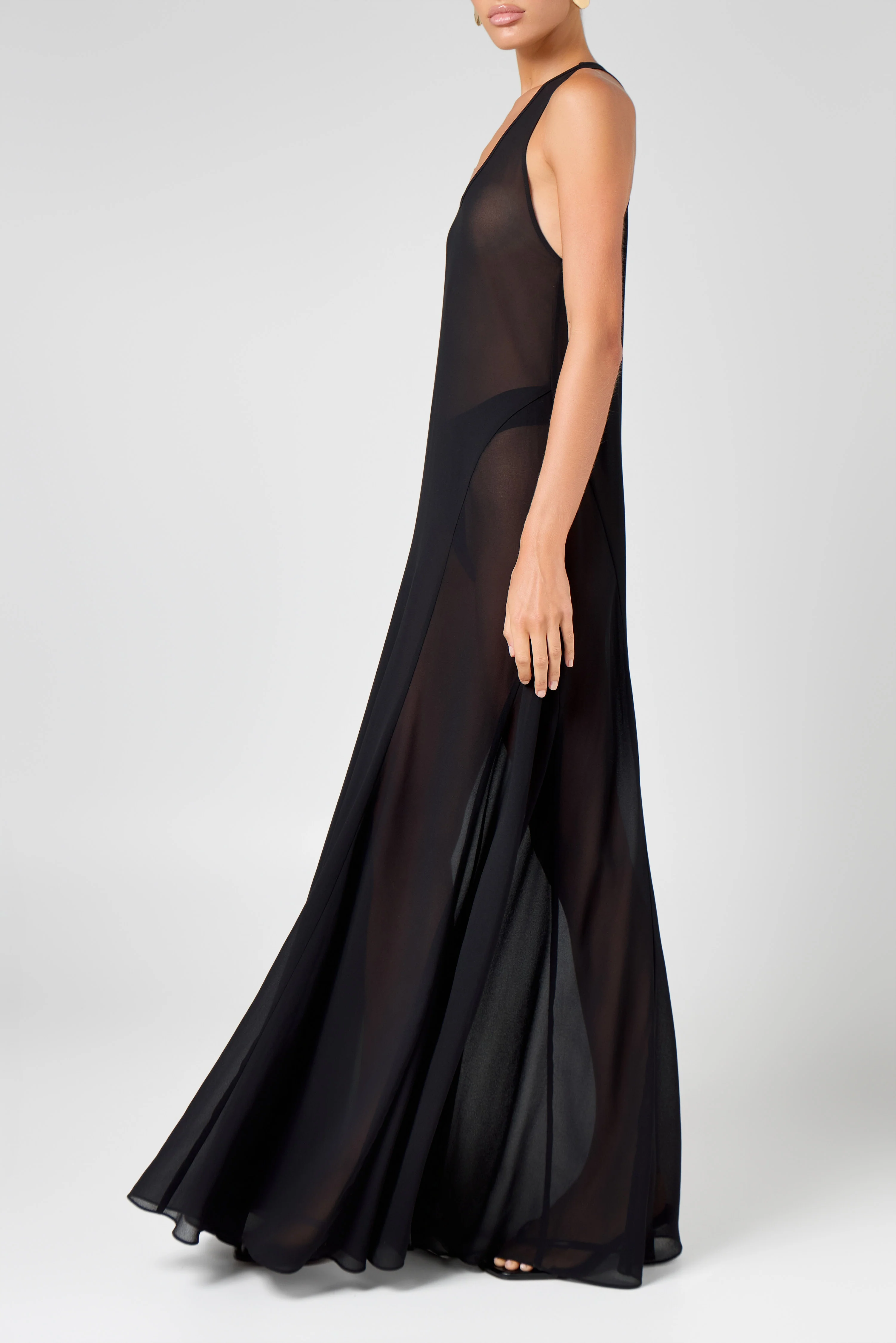 Black Sheer Maxi Dress - Image 5