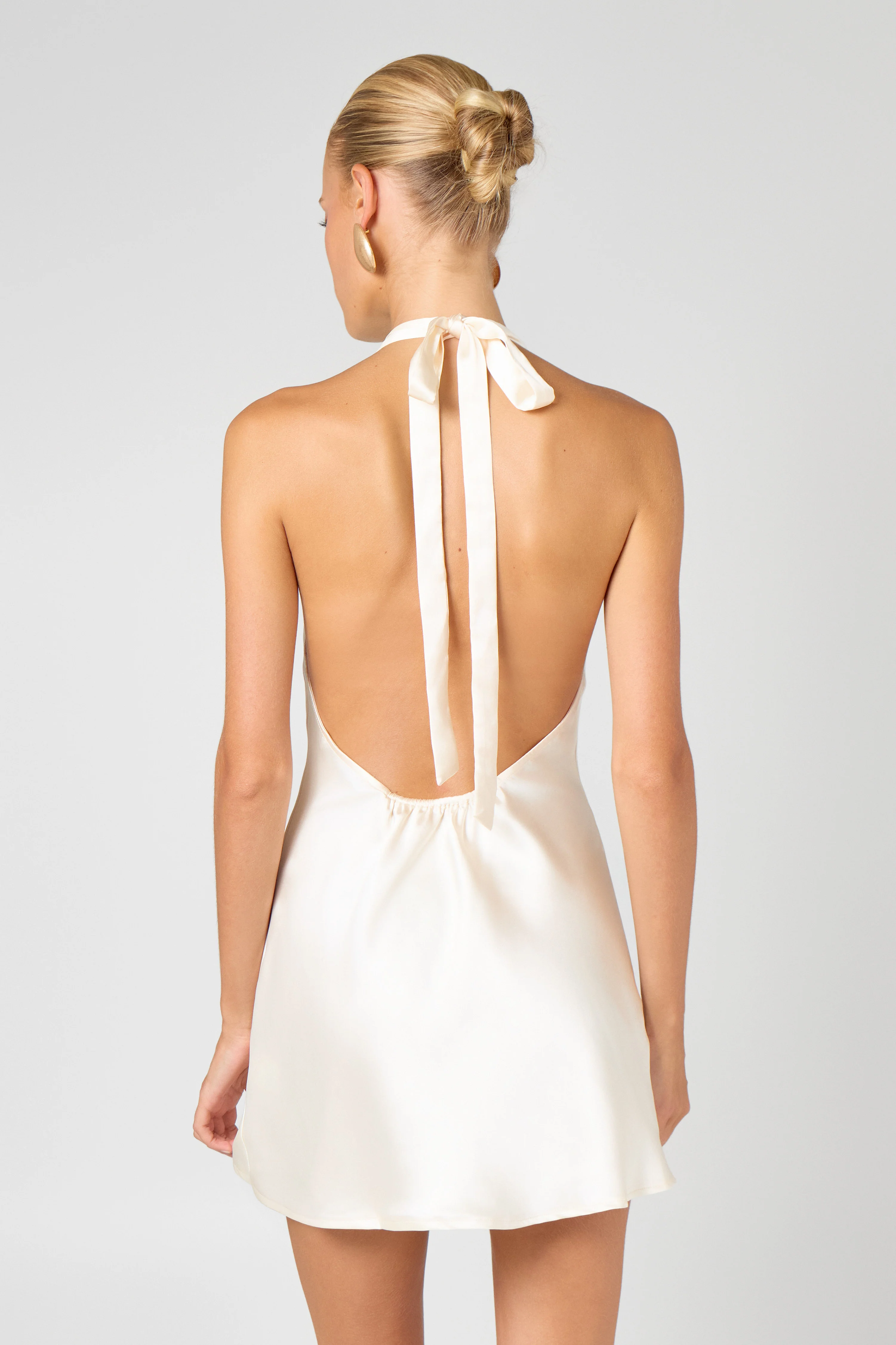 Ivory Halter Mini Dress - Image 3