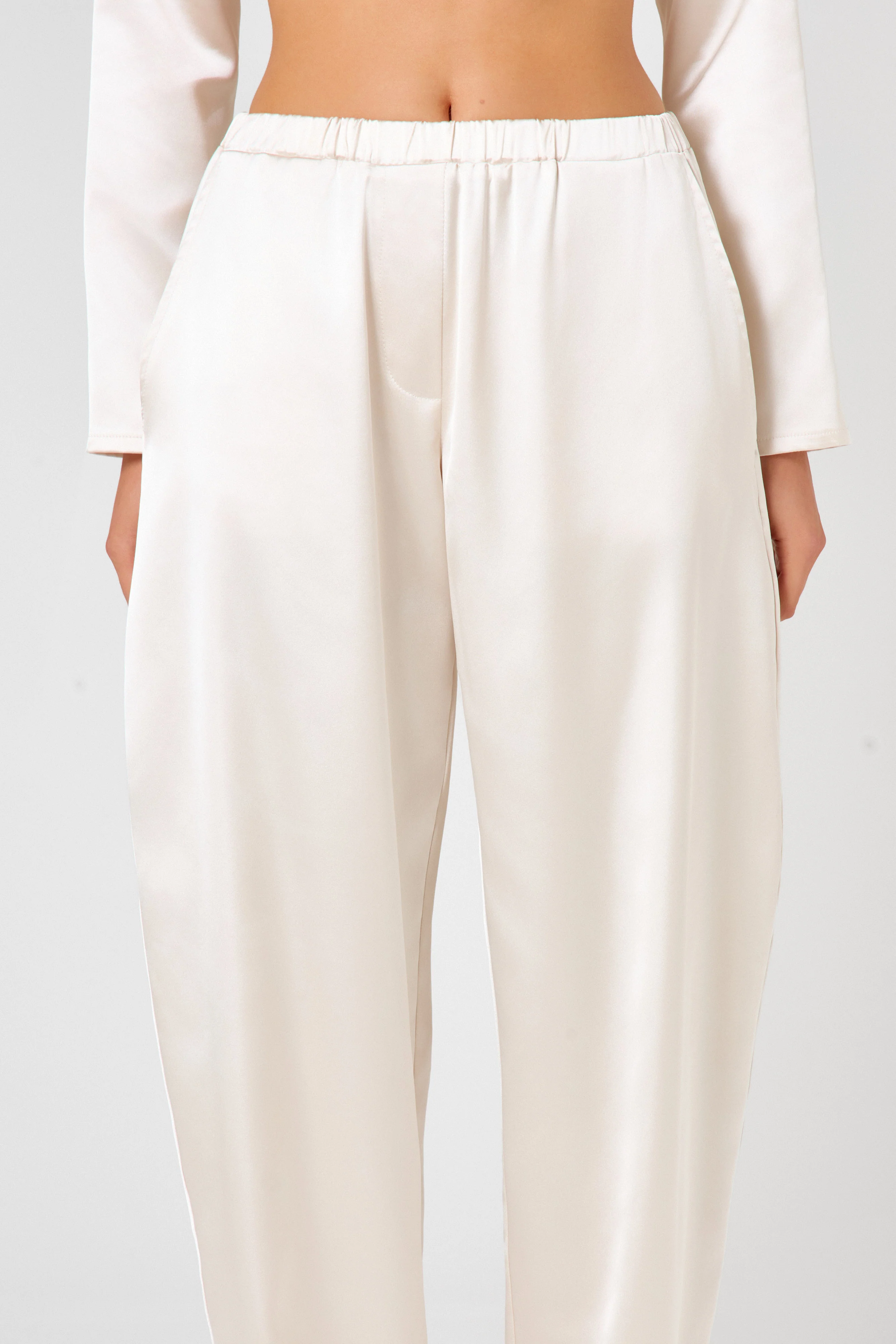 Ivory Satin Trouser - Image 5