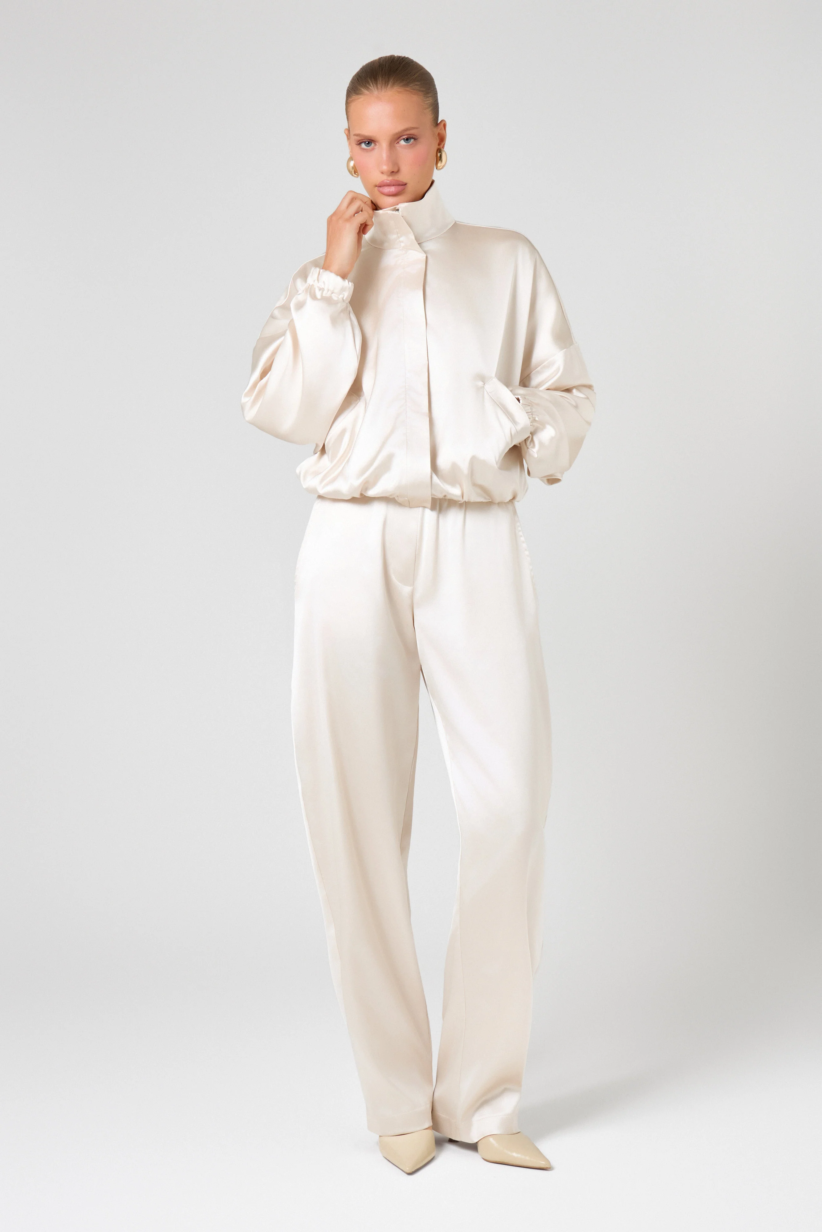 Ivory Satin Trouser - Image 6