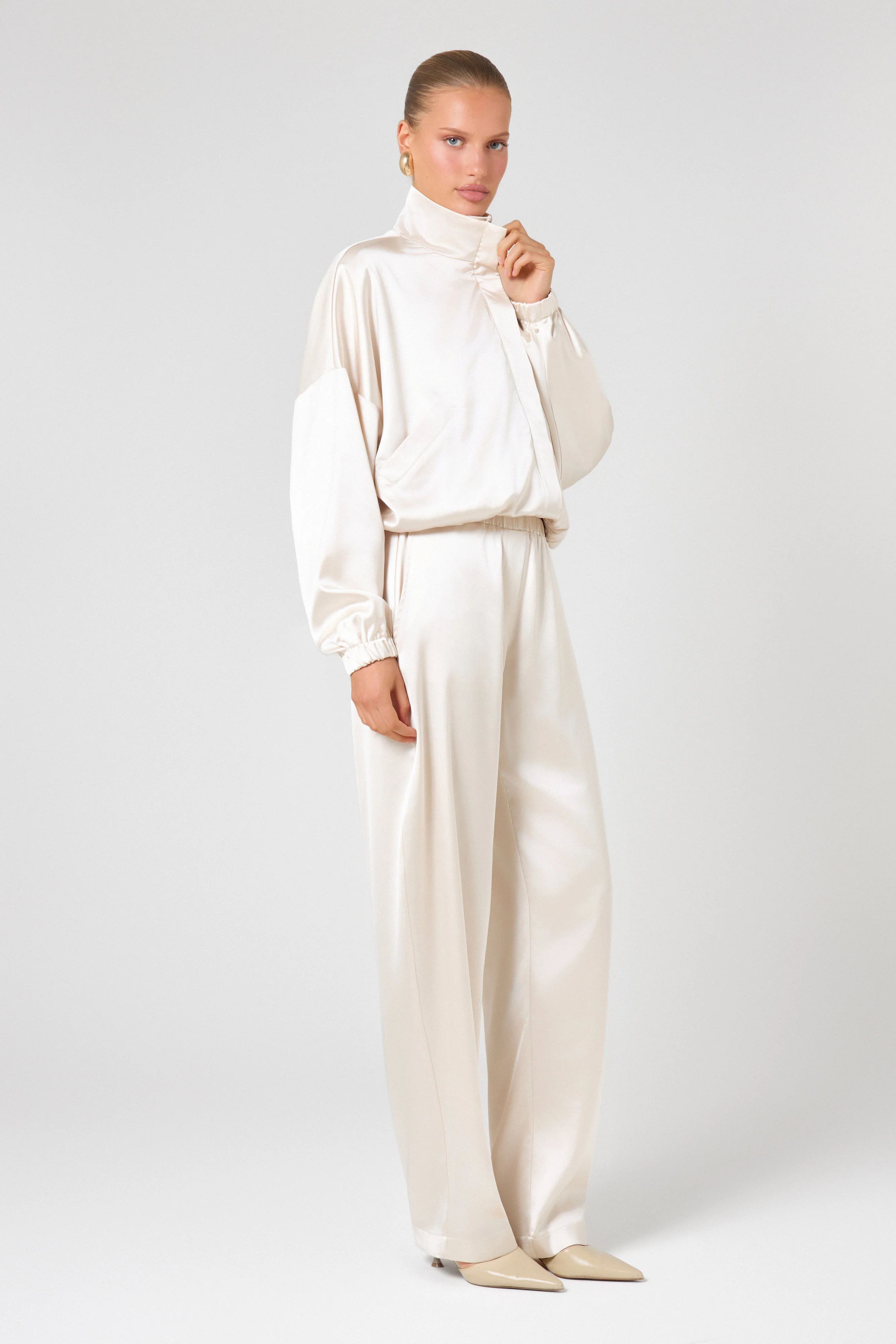 Ivory Satin Trouser - Image 7