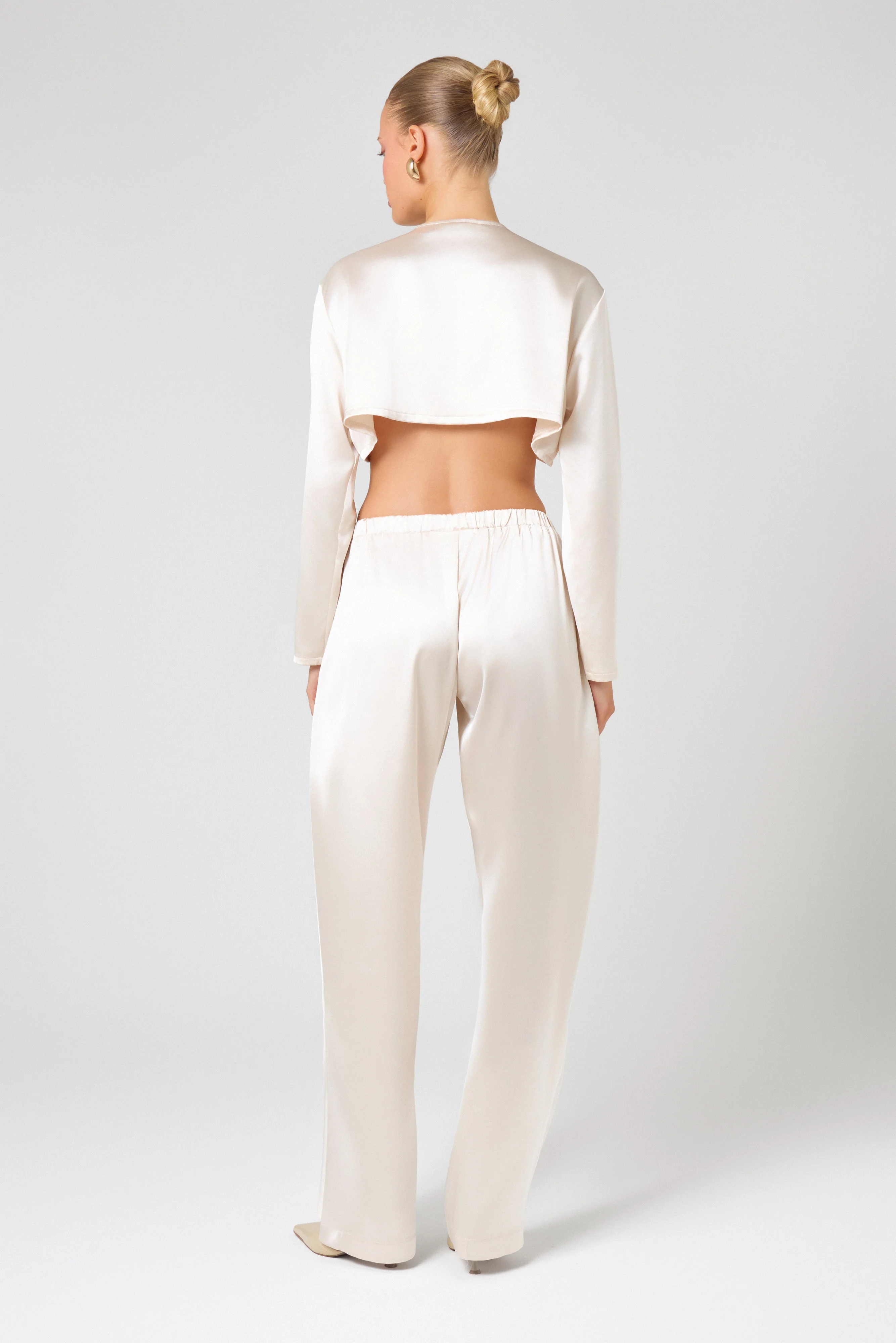 Ivory Satin Trouser - Image 8