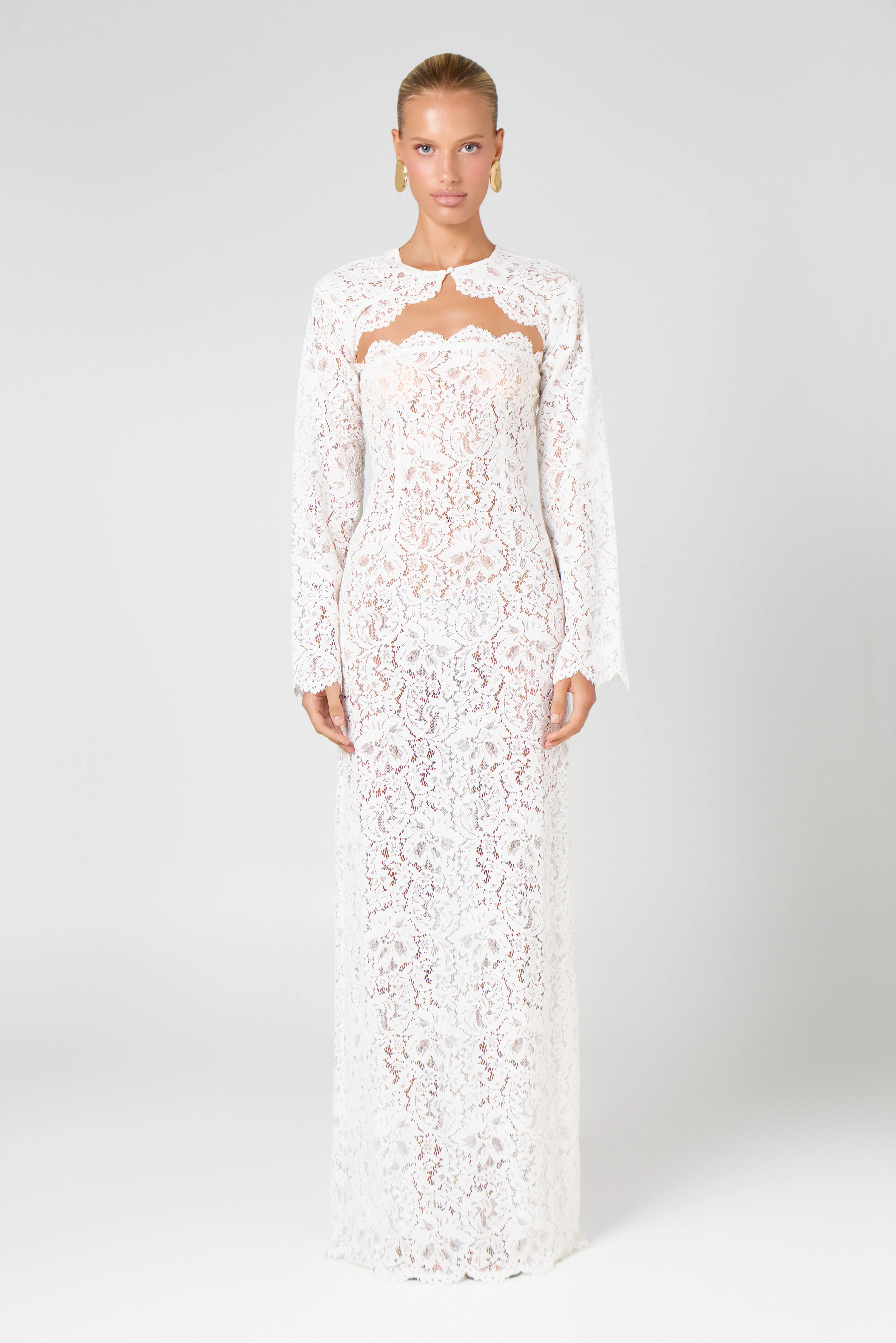 Ivory Unlined Maxi Dress - Image 5