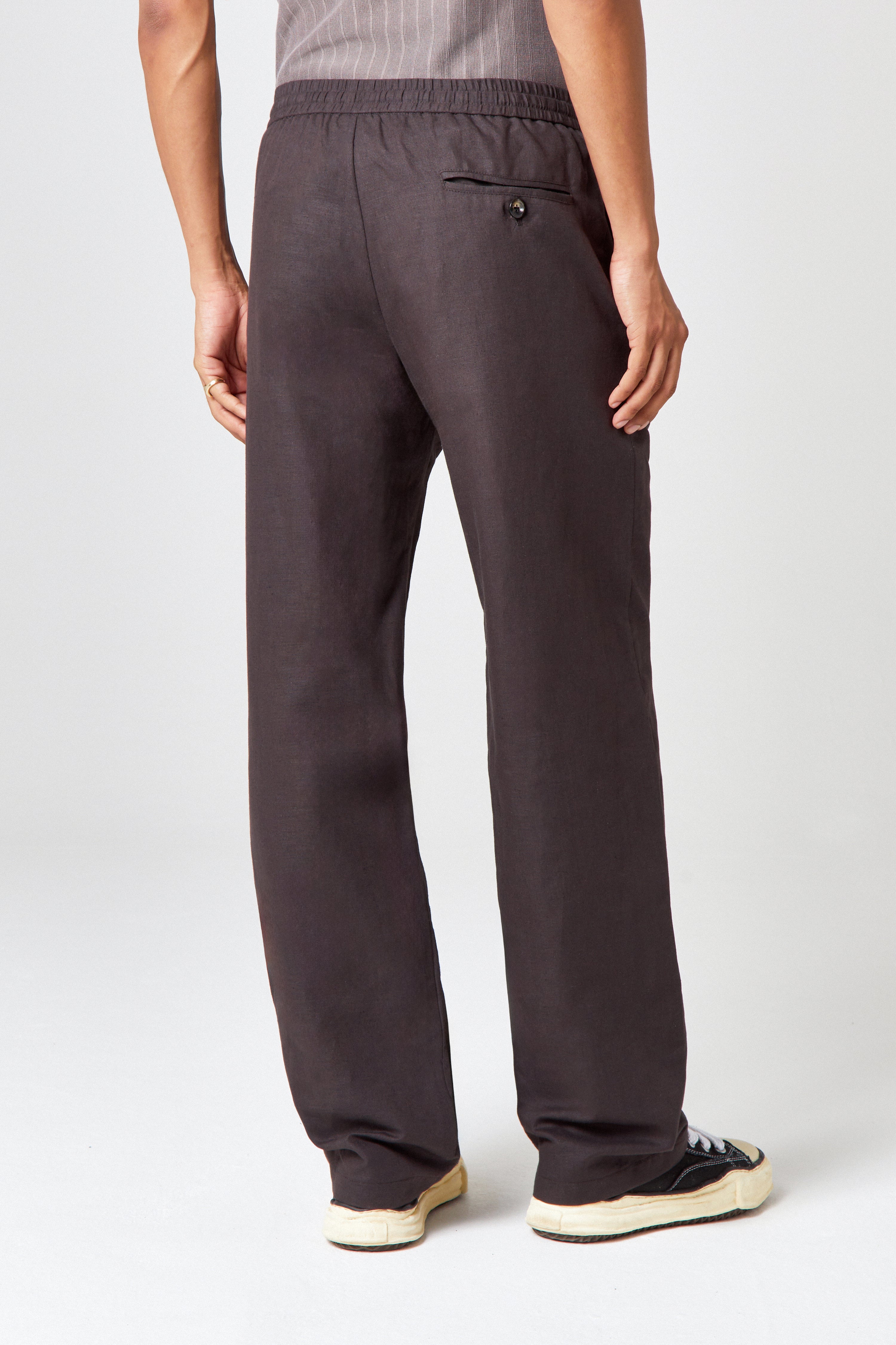 Homme Charcoal Linen Trouser - Image 5