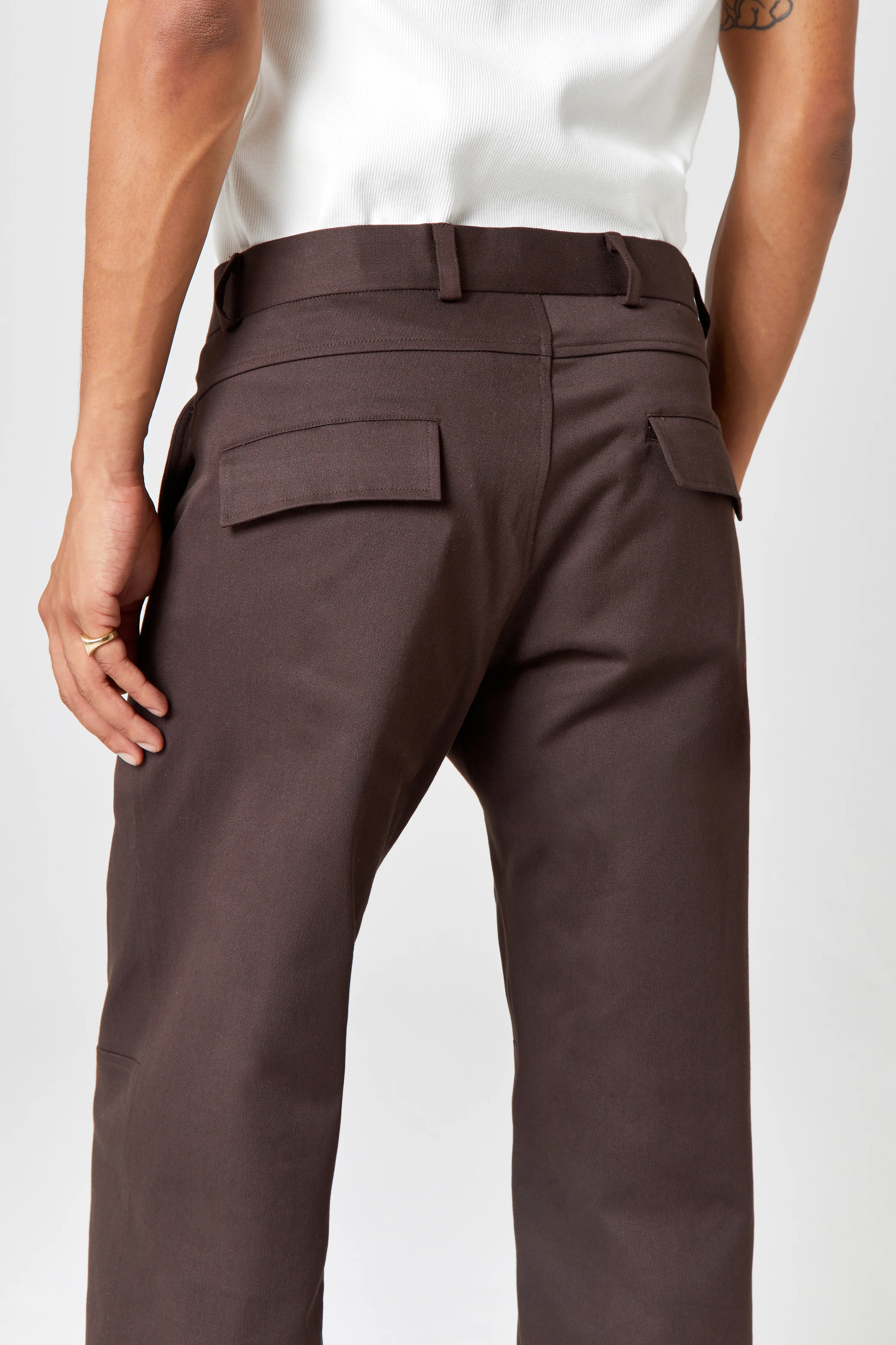 Homme Brown Utility Trouser - Image 3