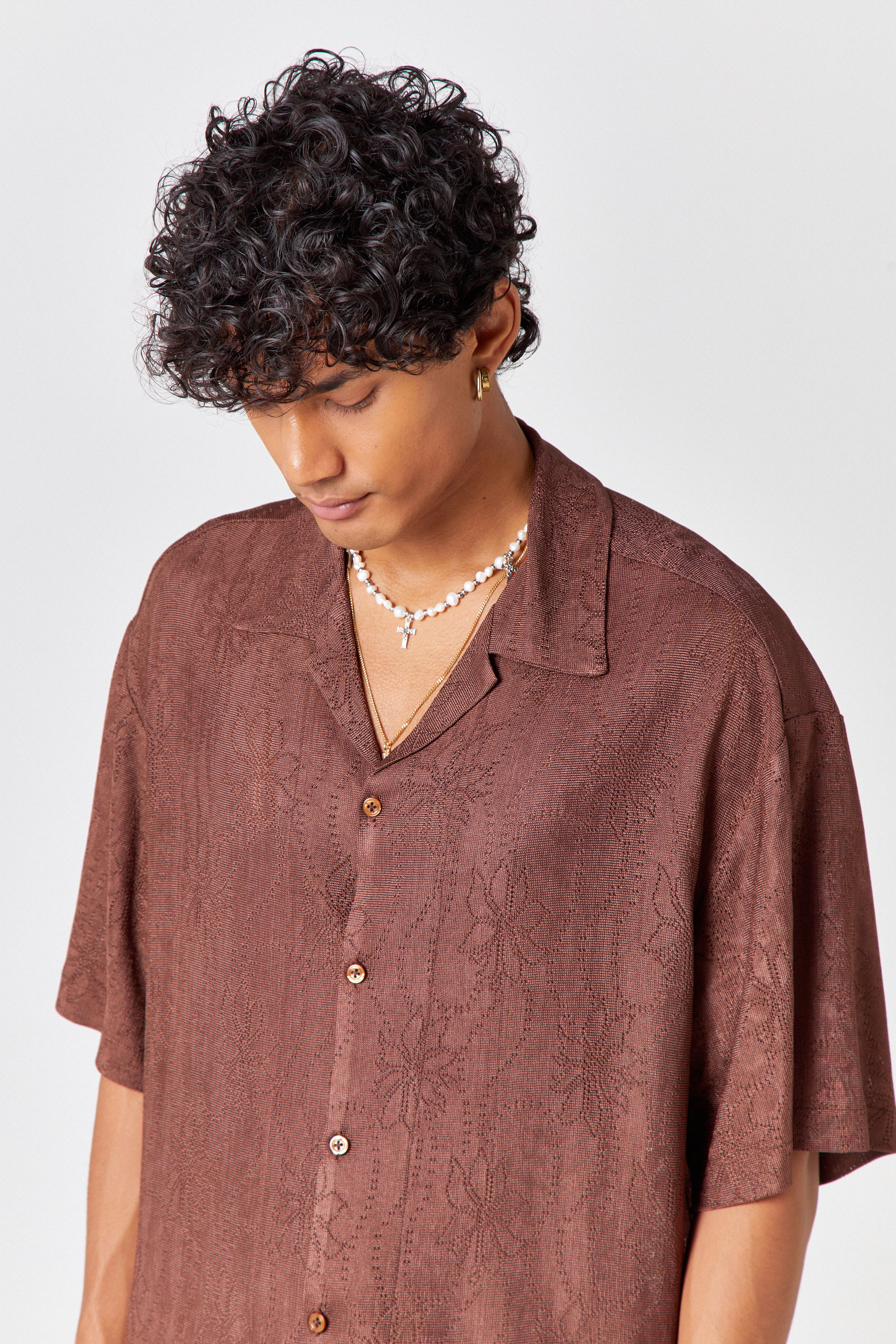 Homme Brown Knit Shirt - Image 3
