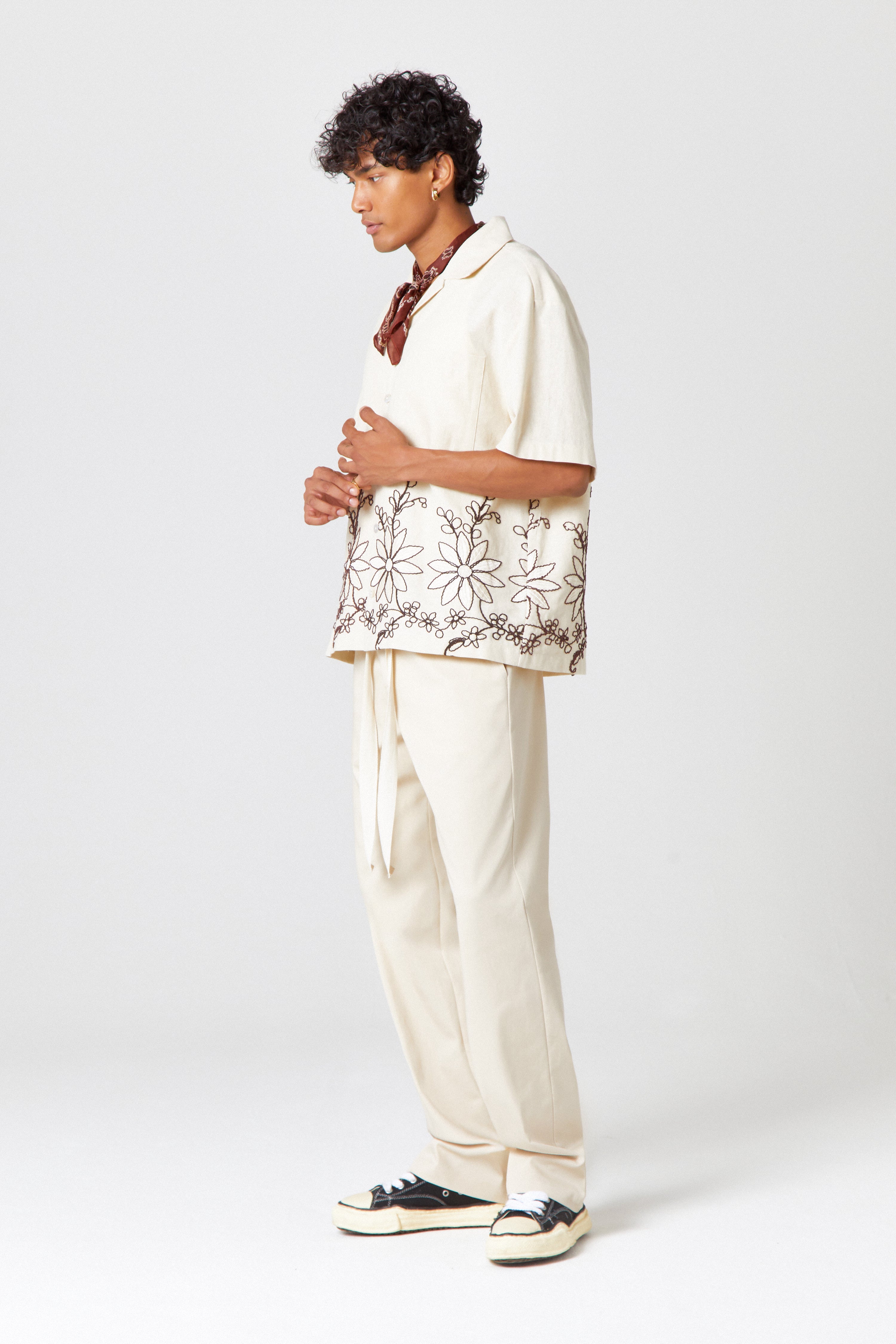 Homme Embroidered Linen Shirt - Image 4